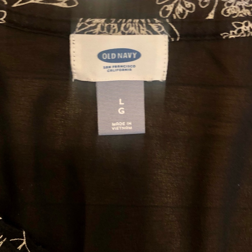 Old Navy Floral v-neck tank w/ sheer back, large - Picture 3 of 3
